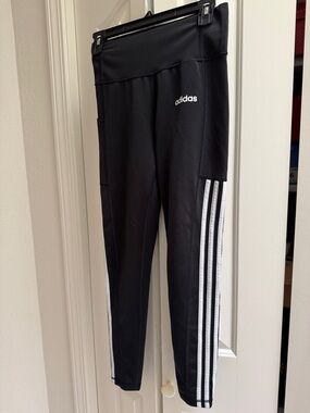adidas womens Black High-Waist 3-Stripe Leggings